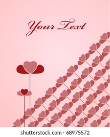flowers on pink background, valentine card