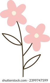Flores En La Ilustración Del Vector De Estem