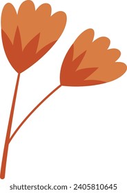 Flowers On Stem Vector Illustration