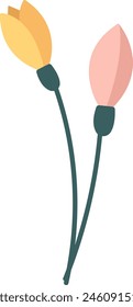 Flores En La Ilustración vectorial Del Tallo