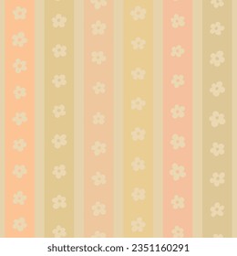flowers on stripes. vector seamless pattern. neutral repetitive background. fabric swatch. wrapping paper. floral illustration. continuous design template for textile, home decor, linen, apparel