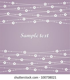 Flowers on threads. Vector background