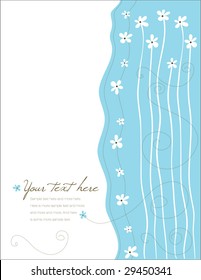 Flowers on a wavy background with area for text