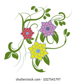 flowers on a white background