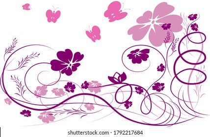 Flowers on a white background for interior decoration