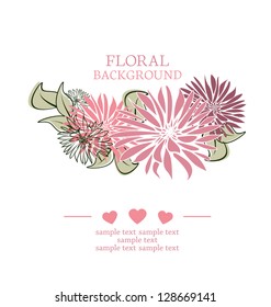 flowers on a white background with place for text