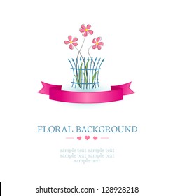 flowers on a white background with place for text