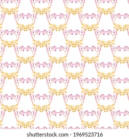  Flowers on a white background. Seamless pattern.Trendy vector pattern for brand identity, stationery, wrapping, textile and wallpapers.