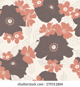 flowers on a white background in seamless pattern