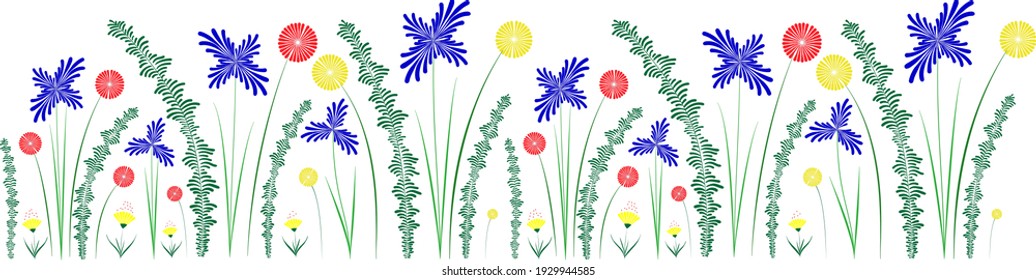  flores sobre fondo blanco, vector