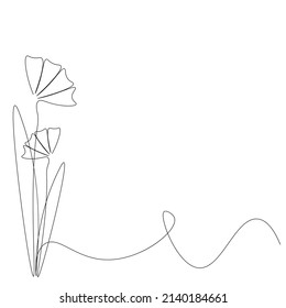 Flores sobre fondo blanco, ilustración vectorial
