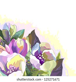 flowers on a white background for writing text