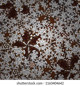 Flowers on white, brown and black colors. Hand painted watercolor allover seamless flowers and plants.