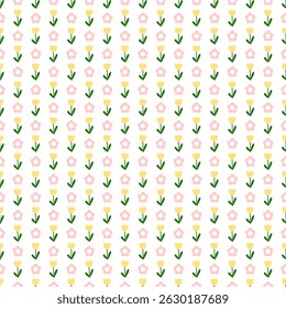 Flowers on whitebackground, fabric pattern, gift wrapping paper , seamless pattern 