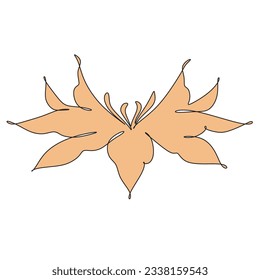 Blüht eine einzeilige Illustration. Vektorgrafik. 