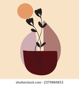 Flowers one line illustration. Vector. 