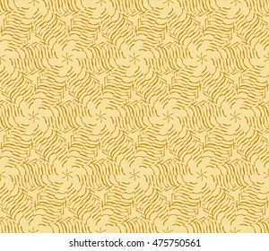Flowers ornament. Abstract geometry patten. Seamless. Golden color. For your design gift card, presenatation, wallpaper