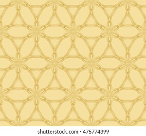 Flowers ornament. Abstract geometry patten. Seamless. Golden color. For your design gift card, presentation, wallpaper