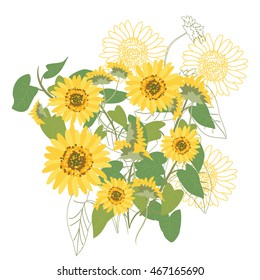 flowers ornament concept. Vector layout decorative greeting card or invitation design background