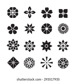 Flowers ornament icon,vector set