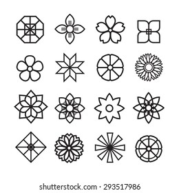 Flowers ornament icon,vector set