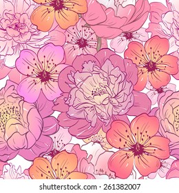 Flowers ornament pattern backgrounds, vector illustration