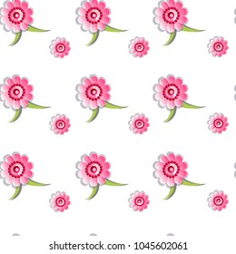 Flores Ornamentos Patrón sin soldadura Primavera Vintage Fondo Ilustración