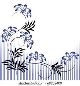 Flowers ornament with striped