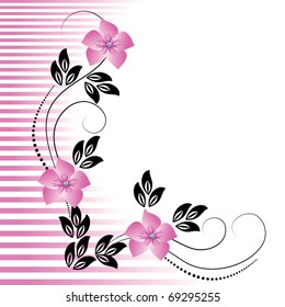 Flowers ornament with striped