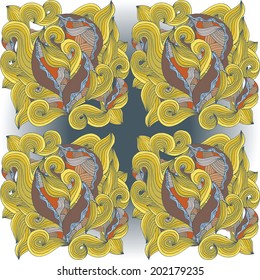 Flowers ornament. Vector illustration.