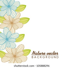 flowers over white background. vector illustration