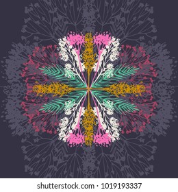 Flowers painted with bright colors 
