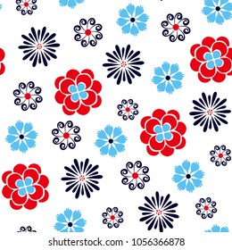 Flowers pattern Abstract Geometric floral design for textile pattern fashion print, fabric print
