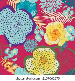 Flowers pattern background in vector illustration