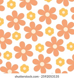 Flowers pattern for backgrounds, presentations, wrapping papers, prints, artworks. Vector illustration
