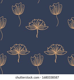   Blumenmuster. Schöner floraler Hintergrund.Blauer Hintergrund.