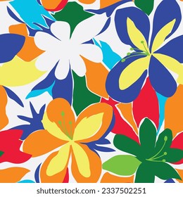 Flowers pattern beautiful leaf blossom art decor color.