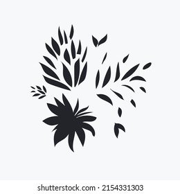 Flowers, pattern in black, for your ideas 