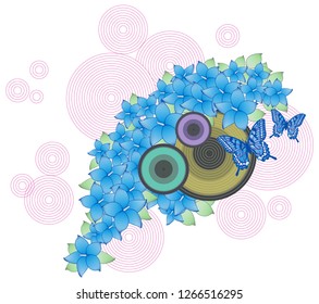 Flowers pattern with butterfly