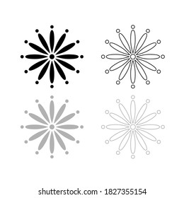 Flowers pattern color black and gray