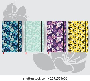 Flowers pattern cover design for notebook and dairy 