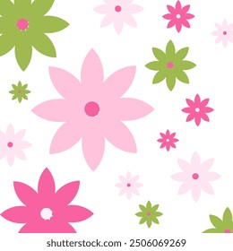 A flowers Pattern with Cute Flowers. Seamless Pattern Can Be Used for Wallpaper, Pattern Fills, Web Page Background