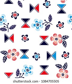 Flowers pattern with decorative elements for fashion print,textile pattern,ornament floral design