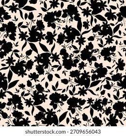 Patrón de flores de diseño de colores negros