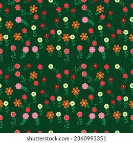 Flowers pattern: Elegant floral tropical pattern with flowers. flower fashion prints. Seamless vector texture. Spring bouquet. Allover floral design pattern, ethnic pattern.