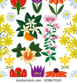 Flowers pattern. Flat style.