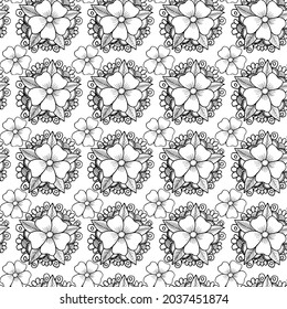 Flowers pattern, hand drawing. For printing on fabric.