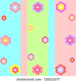  flowers  pattern. Hand painted illustration 