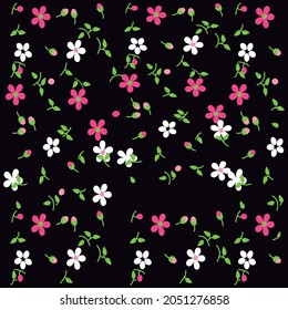 flowers pattern with leaves and background spring and winter design
