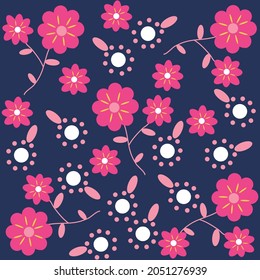 flowers pattern with leaves and background spring and winter design